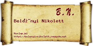 Belényi Nikolett névjegykártya