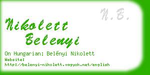 nikolett belenyi business card